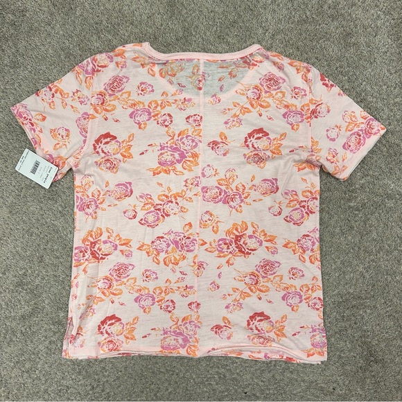 Free People Blush Combo Tourist Tee Shirt Floral Pink New with Tags NWT Top - Picture 3 of 10